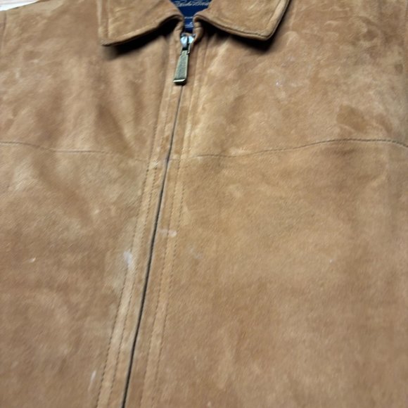 Brooks Brothers Suede Vest Mens Small Brown Full Zip Insulated Down Puffer - Picture 4 of 16